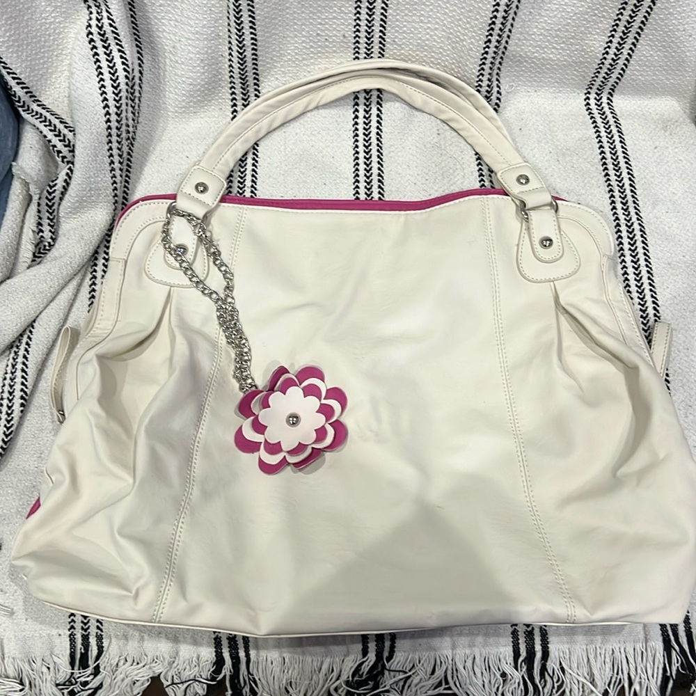 Pink and White Larger a Purse.